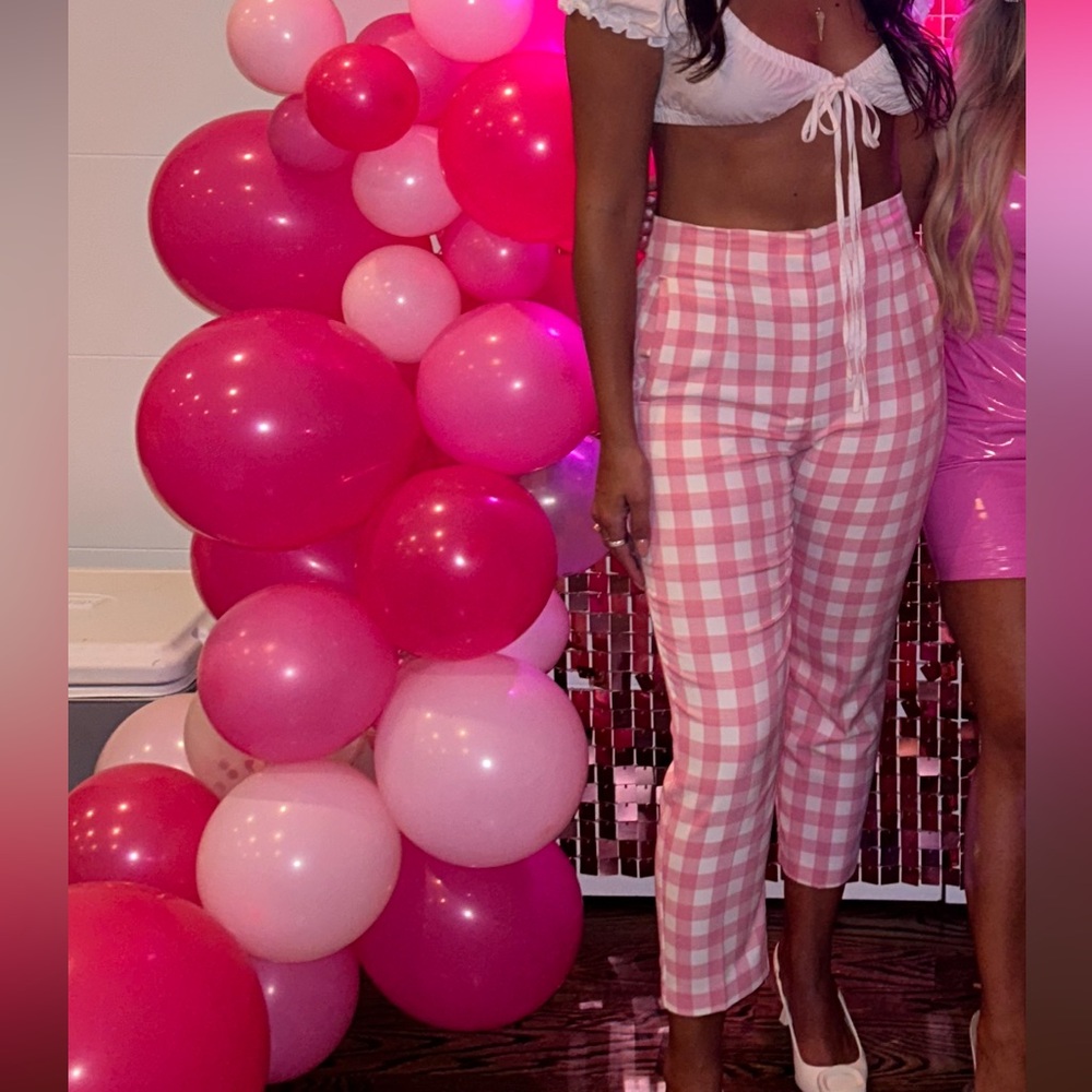 Pink Gingham Pant